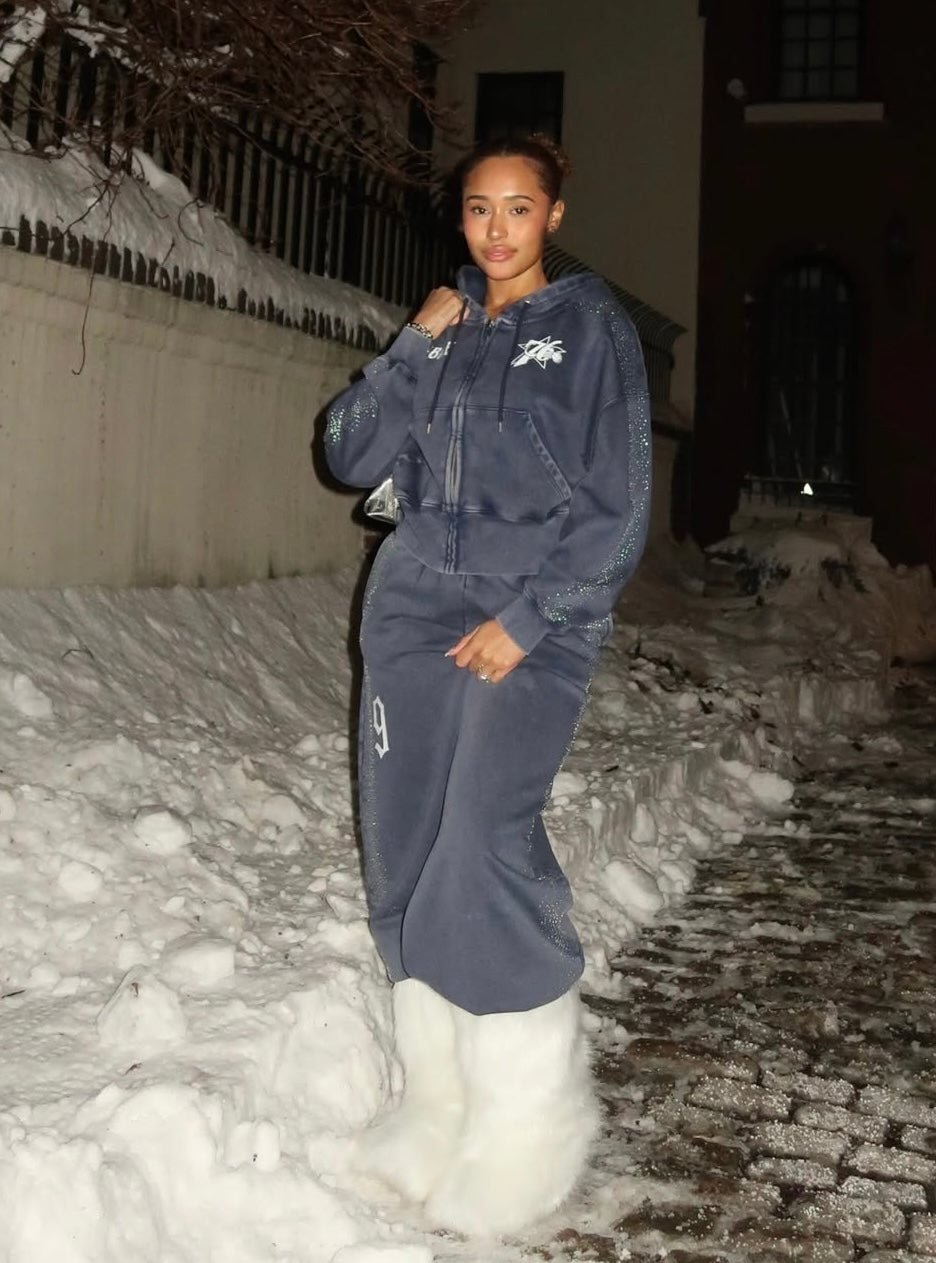 Customizable Rhinestone Sweatsuit Set